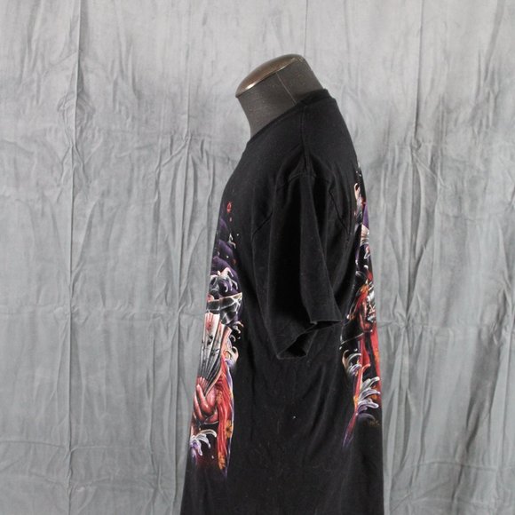 Retro Graphic T-shirt - Tengu Mask Warrior with Fan Big Graphic - Men's XL - Picture 4 of 9